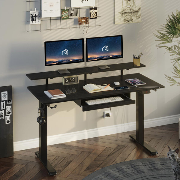 Inbox Zero Merha Height Adjustable Standing Desk & Reviews Wayfair